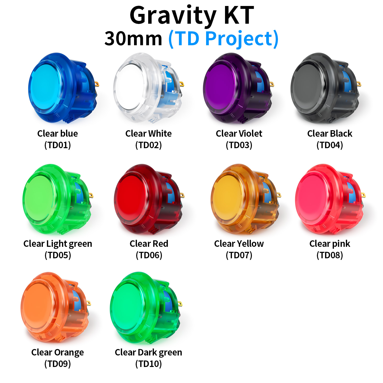 Joystick Arcade Parts - Qanba Gravity KT Arcade-knoppen Mute snap-in-knop