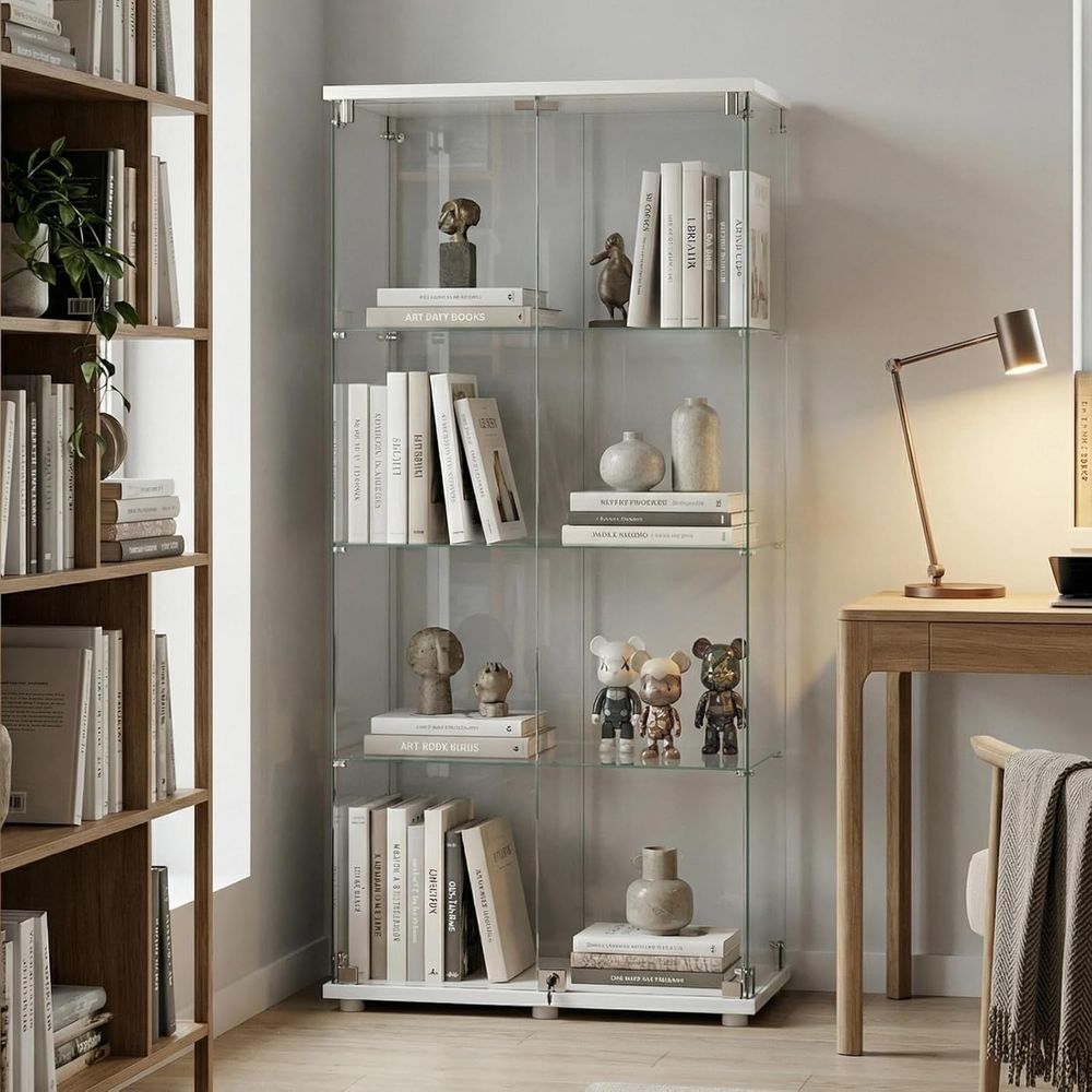 Glass Cabinet Display - Vitrinekast van gehard glas, 4-laags curiosakast