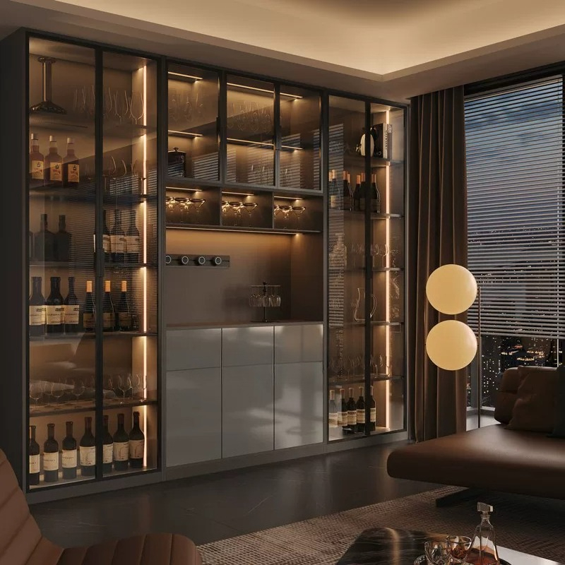 Lichte luxe Italiaanse eettafe - Glass Cabinet Display recensie en prijs