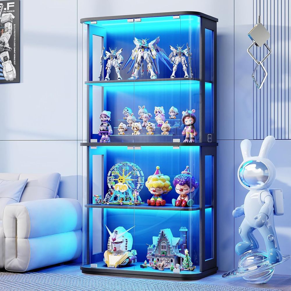 Afgeronde vitrinekast met glaz - Glass Cabinet Display recensie en prijs