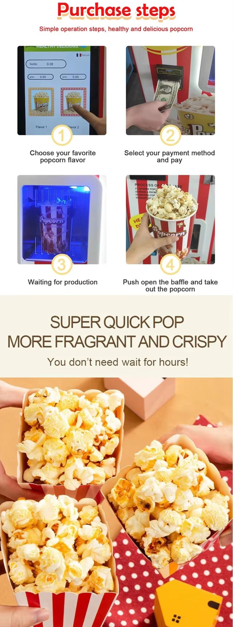 Popcorn-automaat, commerciële  - Popcorn Vending Machine recensie en prijs