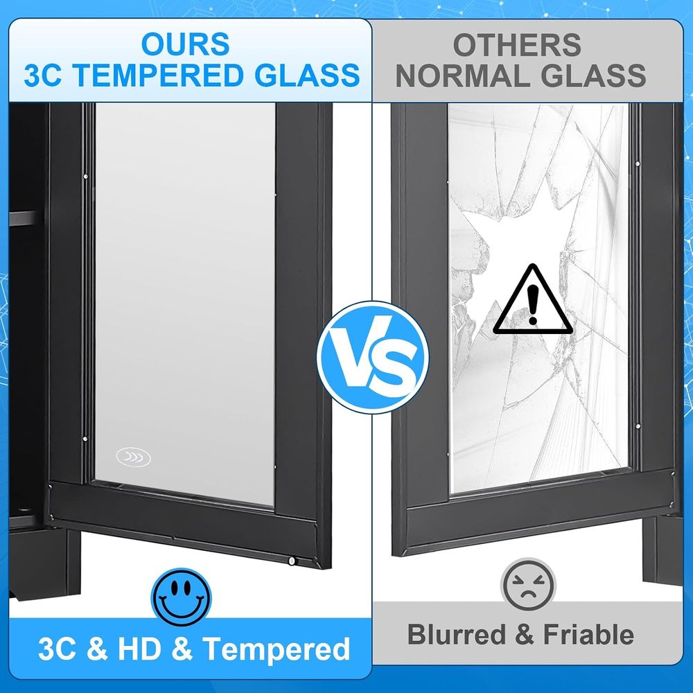 Glazen vitrinekast met slot, m - Glass Cabinet Display recensie en prijs