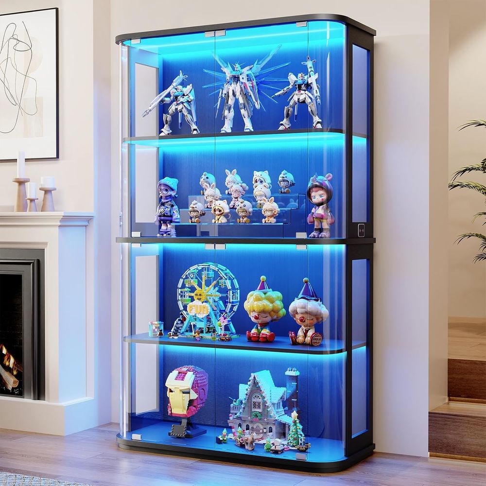 Grote afgeronde vitrinekast me - Glass Cabinet Display recensie en prijs