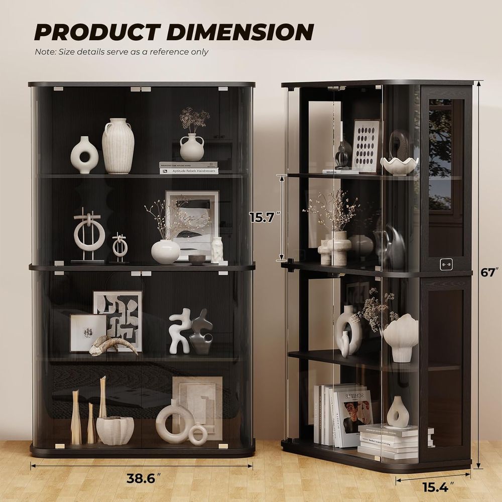 Grote afgeronde vitrinekast me - Glass Cabinet Display recensie en prijs