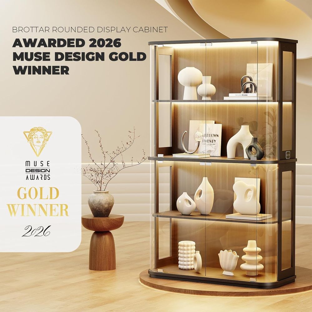 Grote afgeronde vitrinekast me - Glass Cabinet Display recensie en prijs