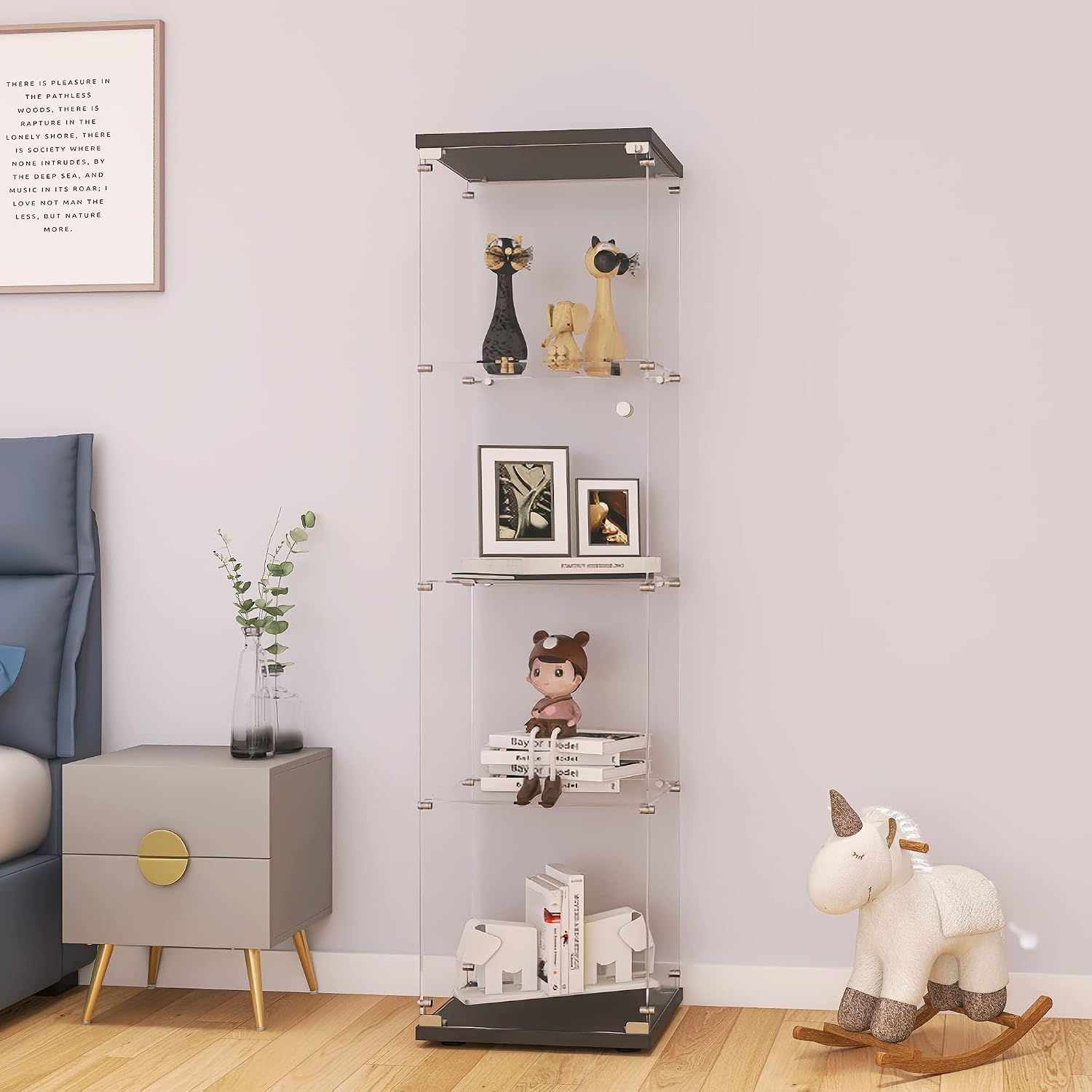 Glazen vitrinekast met slot, 4 - Glass Cabinet Display recensie en prijs