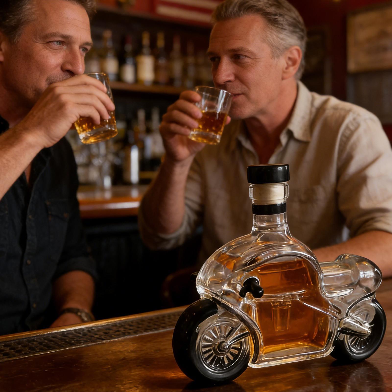 Glazen whiskyfles 300 ml motor - Glass Cabinet Display recensie en prijs