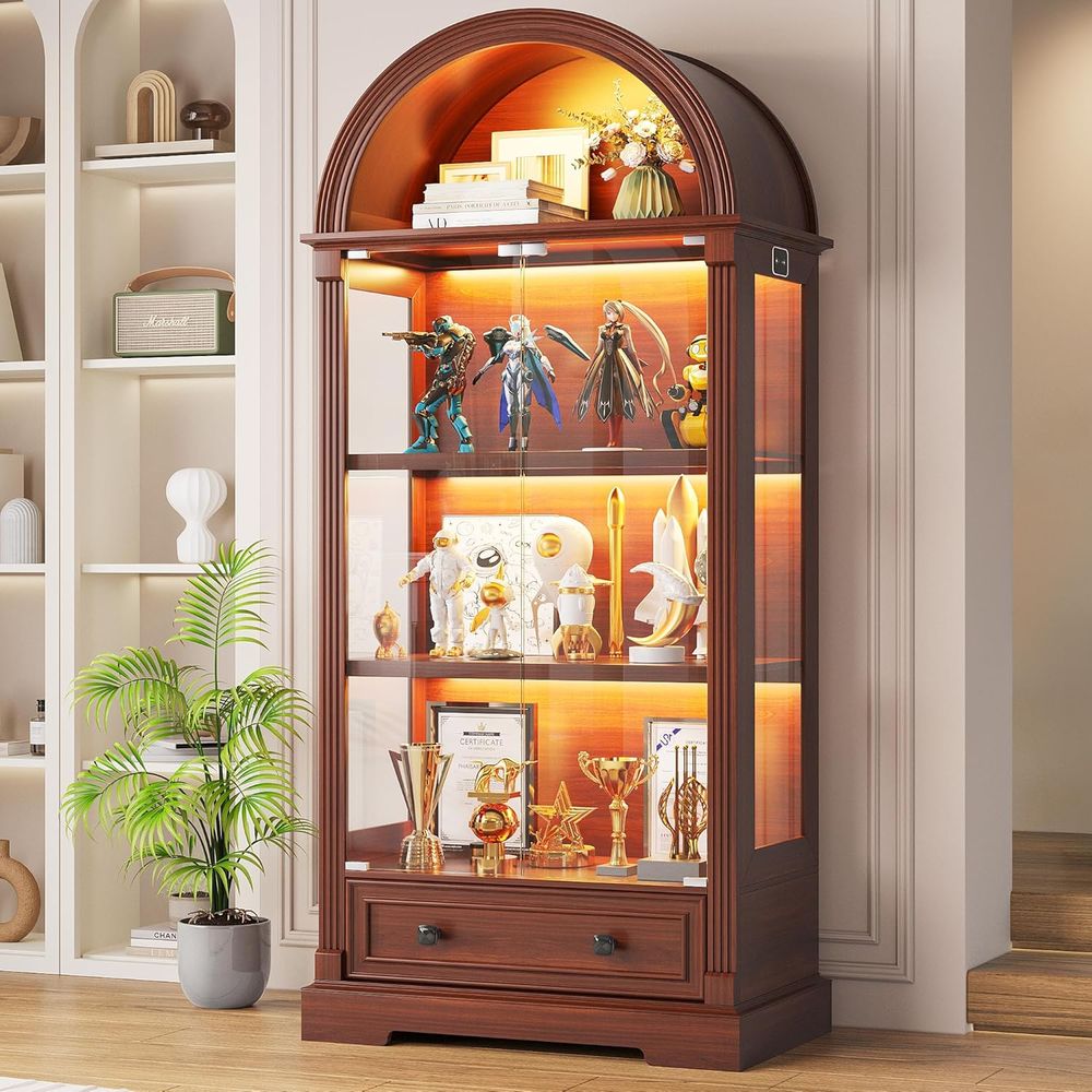Curiokast met glazen deuren en - Glass Cabinet Display recensie en prijs