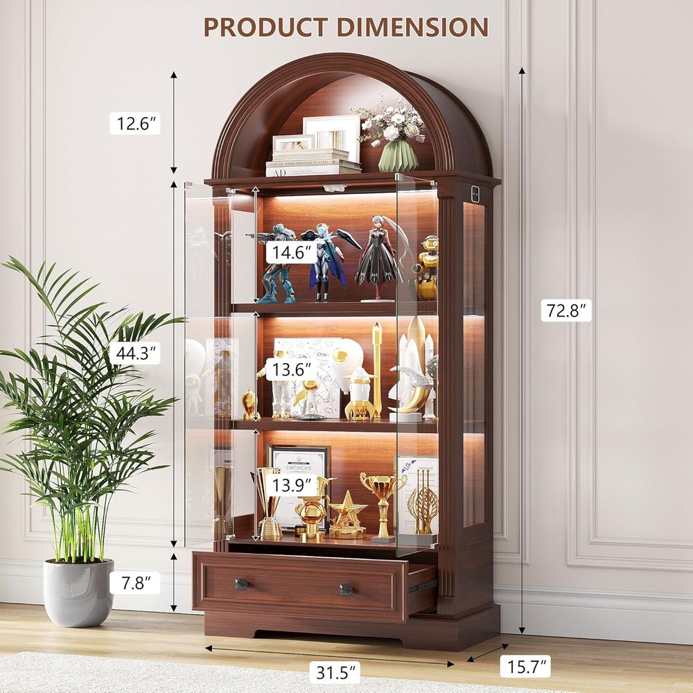 Curiokast met glazen deuren en - Glass Cabinet Display recensie en prijs