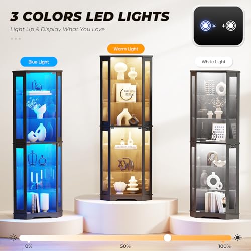 71 inch hoge hoekvitrine met L - Glass Cabinet Display recensie en prijs