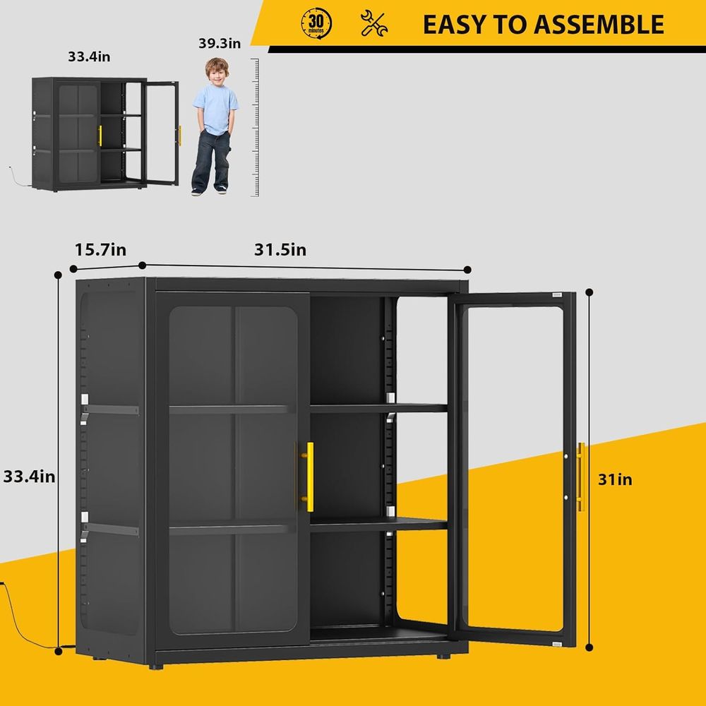 34 cm hoge glazen vitrinekast  - Glass Cabinet Display recensie en prijs