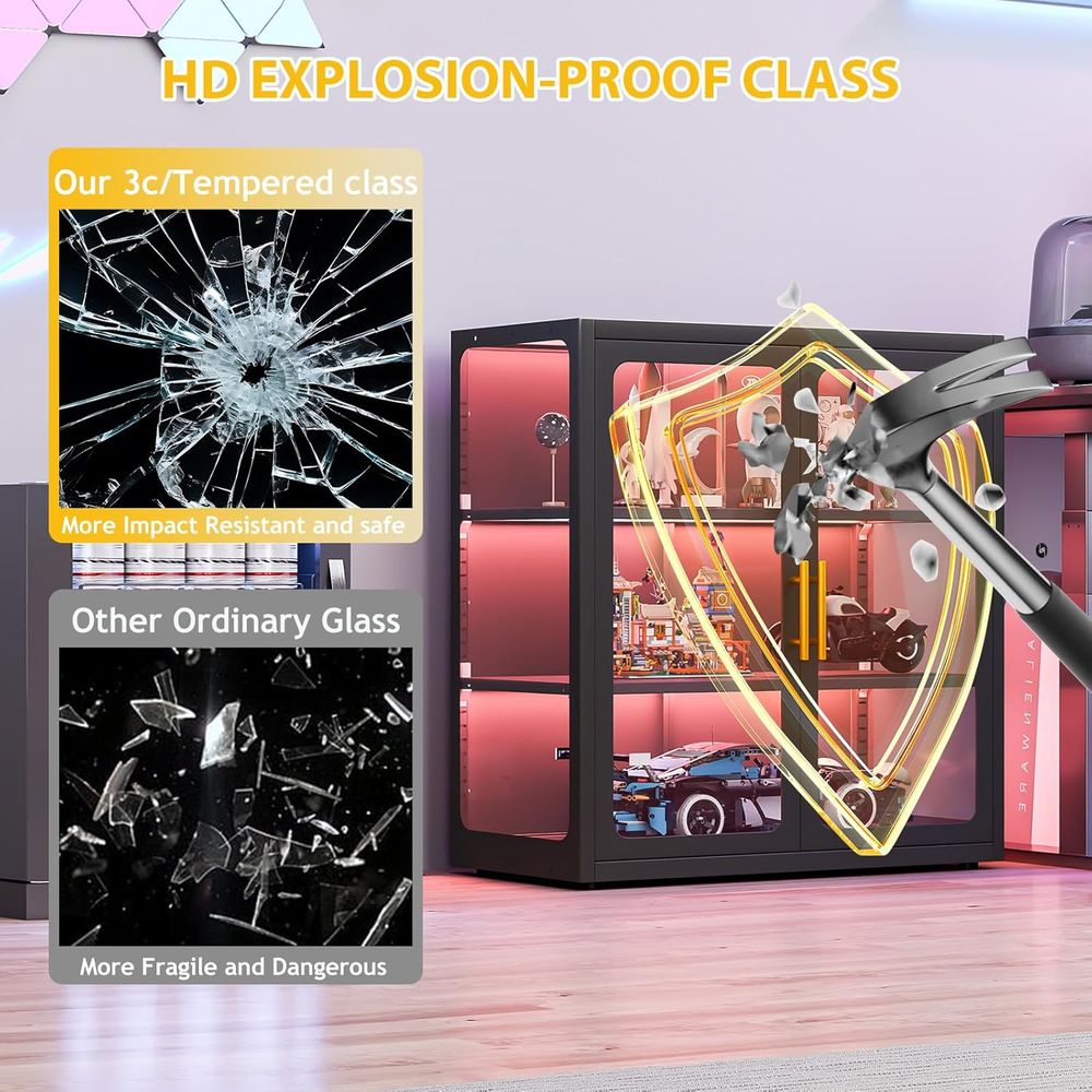 34 cm hoge glazen vitrinekast  - Glass Cabinet Display recensie en prijs