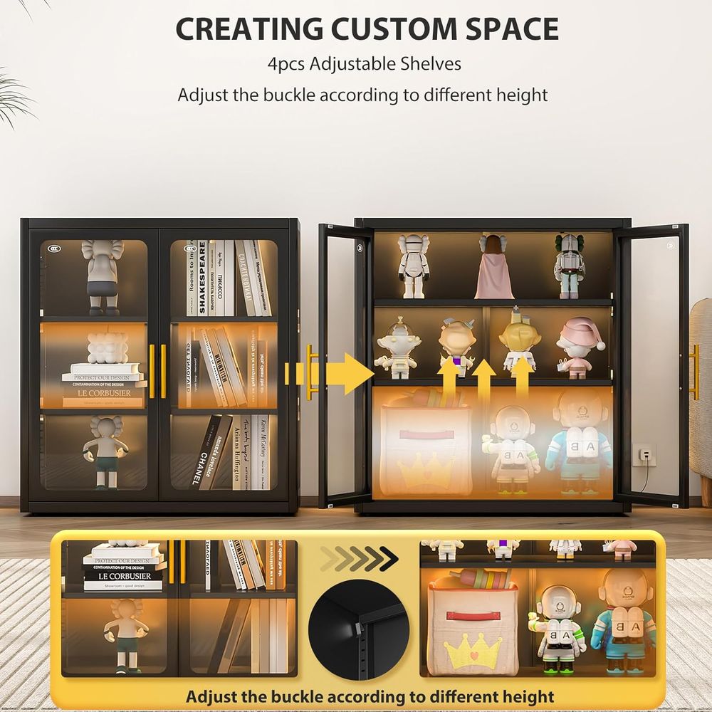 34 cm hoge glazen vitrinekast  - Glass Cabinet Display recensie en prijs