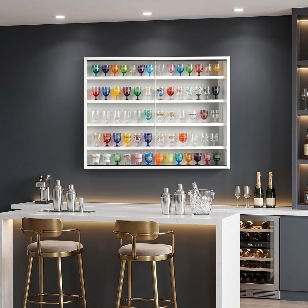 5-laags wandgemonteerde shotgl - Glass Cabinet Display recensie en prijs