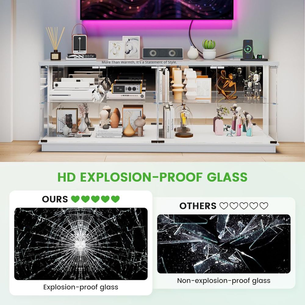 71 inch glazen tv-meubels met  - Glass Cabinet Display recensie en prijs